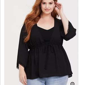 Torrid Black Tie Chiffon Babydoll, Size 5